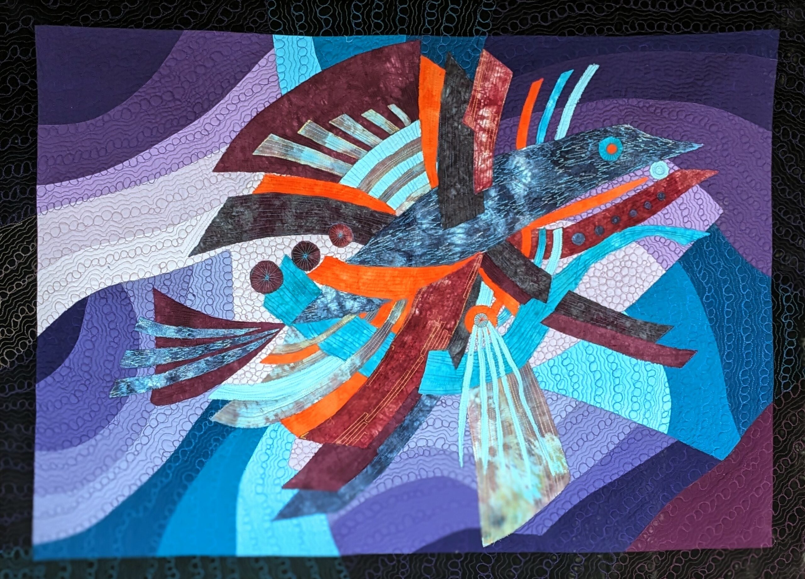 Art Quilt: Abstract Bird